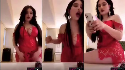 محن ومنيكة انجي خوري بفستان احمر شفاف هيوقف زبك