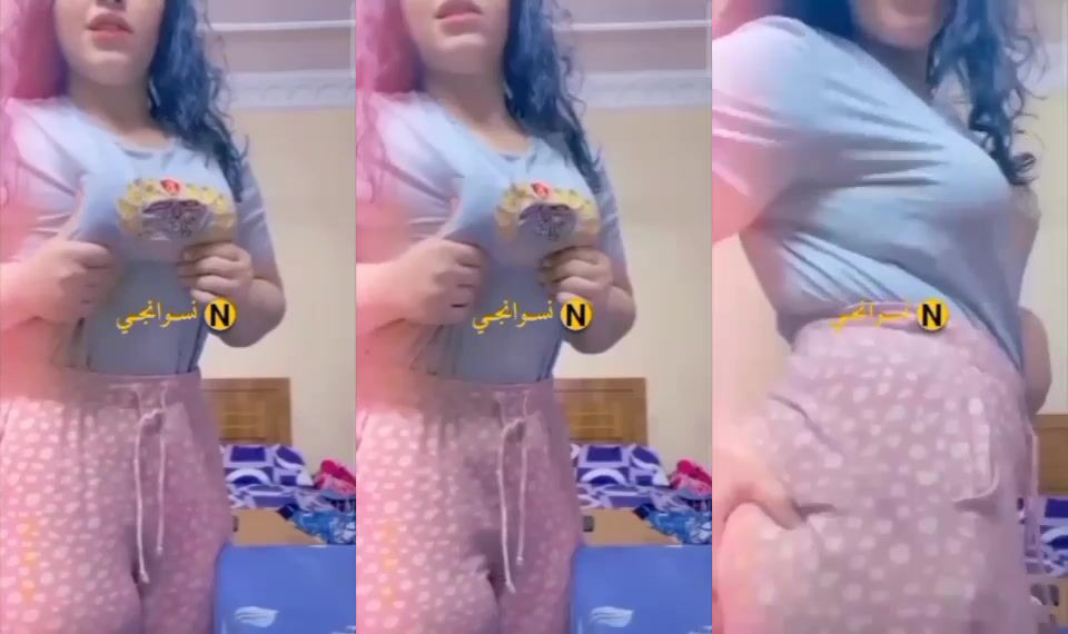 نودز بنت مربربة ببزاز كبيرة بتقفش بزازها وطيزها بالهدوم