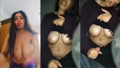 بتتفضح وهي بتعرض بزازها على حبيبها وتدلك زبه