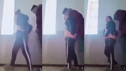 قحبة جزائرية تتناك مع حبيبها في المدرسة