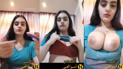 بنوتة خليجية جميلة بتصور في بزازها المدورة وتدلع